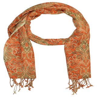 Premium Rayon  Printed Stole- Orange  